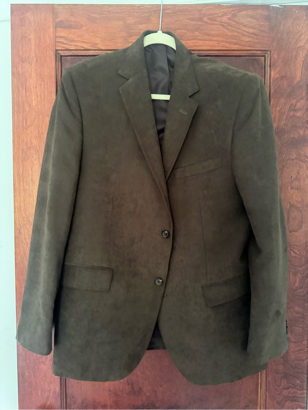 Men's Dark Brown Suede Sport Coat - Classic Two-Button Blazer